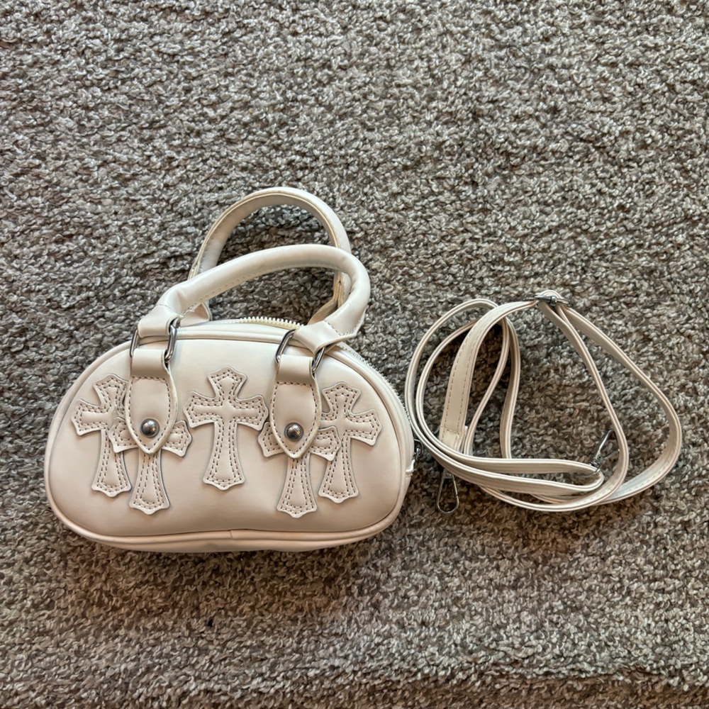 White cross purse